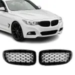 Diamond Priekinės Grotelės, komplektas skirtas BMW F34 GT, juodos blizgios