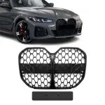 Priekinės Grotelės skirtos BMW G26 Gran Coupe be distroniko, juodos blizgios