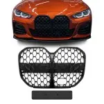 Priekinės Grotelės skirtos BMW G26 Gran Coupe su standartiniu distroniku (be Driving Assistant Pro), juodos blizgios