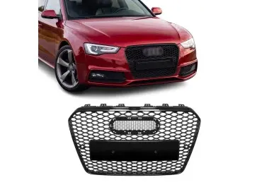 RS išvaizdos Priekinės Grotelės skirtos Audi A5 / S5 B8.5 (11-16), juodos blizgios