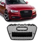 RS išvaizdos Priekinės Grotelės skirtos Audi A5 / S5 B8.5 (11-16), juodos blizgios