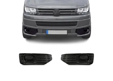 Priešrūkinių Apdailos Grotelės / Dangteliai, komplektas tinkantis VW T5.1 (09-14) su Sportline pažeminimu, juodos blizgios