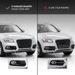 RS išvaizdos Priekinės + Priešrūkinių Grotelės skirtos Audi Q5 8R facelift (12-17) standartinei versijai, juodos blizgios