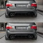 WR Galinio Bamperio Difuzorius skirtas BMW E60 / E61 su M-Pack, juodas blizgus