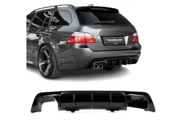 WR Galinio Bamperio Difuzorius skirtas BMW E60 / E61 su M-Pack, juodas blizgus
