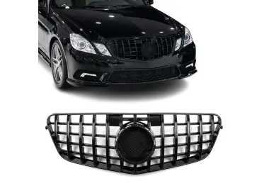 Panamericana GT išvaizdos Priekinės Grotelės skirtos Mercedes W212 / S212 pre-facelift (09-13), juodos blizgios