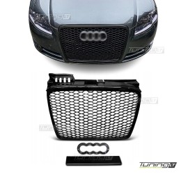 RS-style front grille for Audi A4 B7 (05-08), glossy black