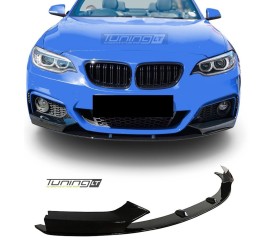 Performance front bumper lip spoiler for BMW F22 / F23, glossy black