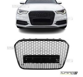 RS-style front grille for Audi A6 C7 (11-14), glossy black