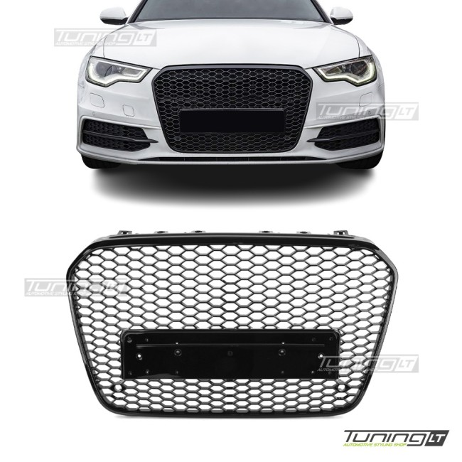 For Audi A6 C7 RS-design front grille, glossy black