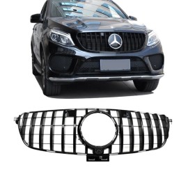 Front grille for Mercedes-Benz GLE W166 (15-19), glossy black