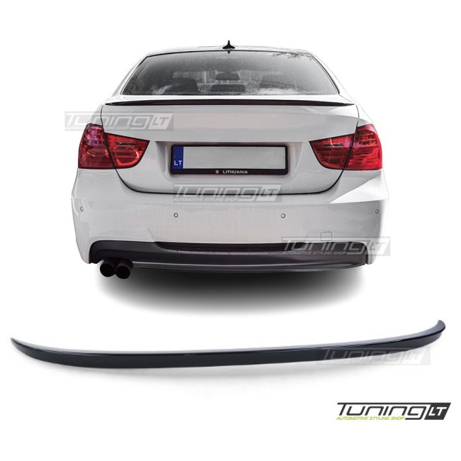 For BMW E90 trunk spoiler, glossy black, lip wing