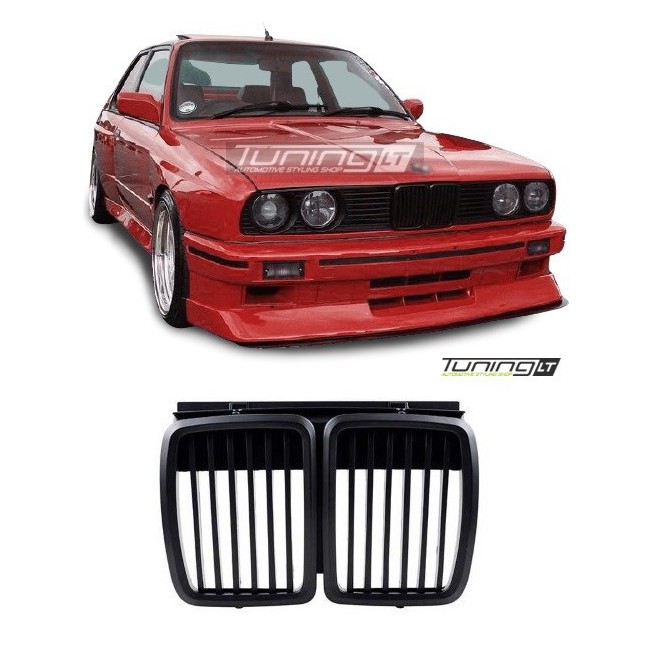 For BMW E30 front kidney grille, matte black