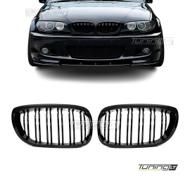 Performance kidney grille for BMW E46 coupe / convertible (03-06), glossy black 