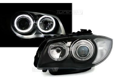 Headlights with white angel eyes DEPO V2 for BMW E81 / E82 / E87 / E88 (04-11)
