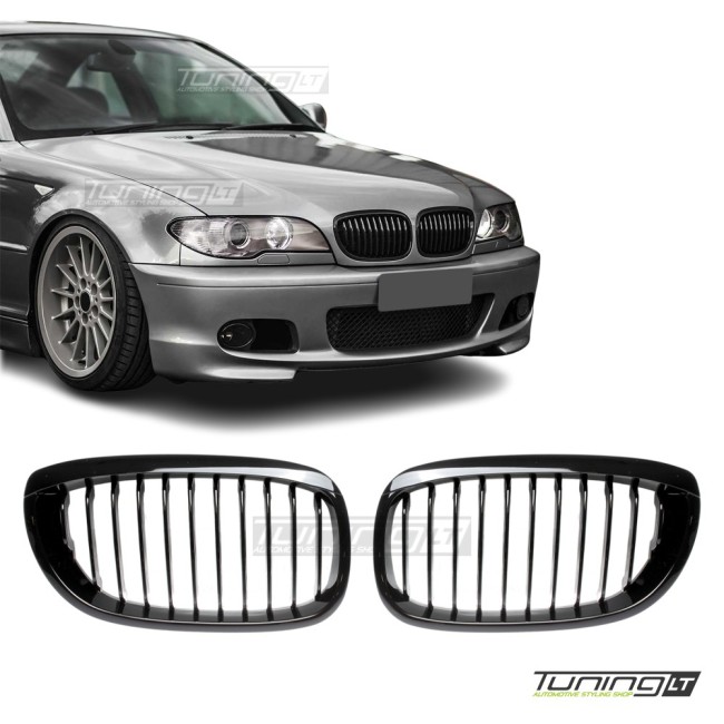 For BMW E46 coupe / cabrio front kidney grille, black