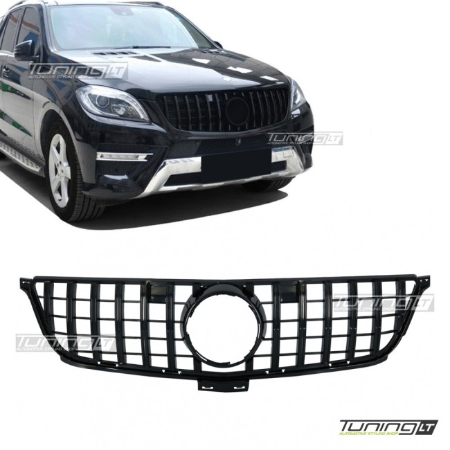 GT R Panamericana style Front Grille for Mercedes ML W166 (11-15), glossy black GT R Panamericana style Front Grille for Mercedes ML W166 (11-15), glossy black