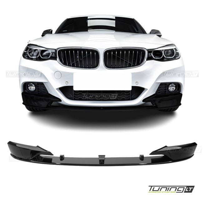 For BMW F34 GT Performance front bumper Spoiler, gloss black
