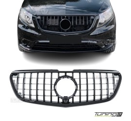 GT R Panamericana style Front Grille for Mercedes Vito W447 (14-19), glossy black