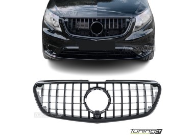 GT R Panamericana style Front Grille for Mercedes Vito W447 (14-19), glossy black