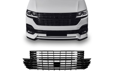 Front badgeless Grille for VW T6.1 (19-), glossy black