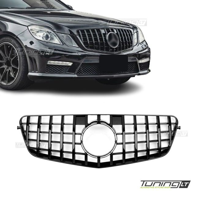 For Mercedes W212 GTR Panamericana style Grille, gloss black
