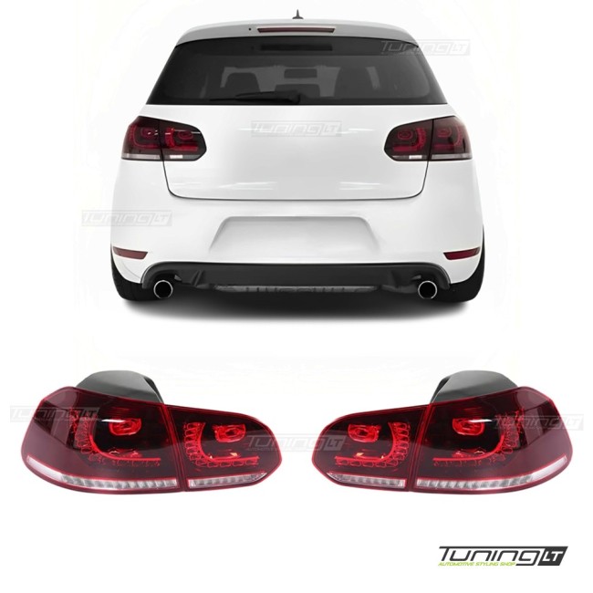 R20 style LED Tail Lights with Dynamic turn signals for VW Golf MK6 (08-13)