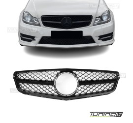 C63 style Front Grille for Mercedes W204 / S204 / C204 (07-14), glossy black