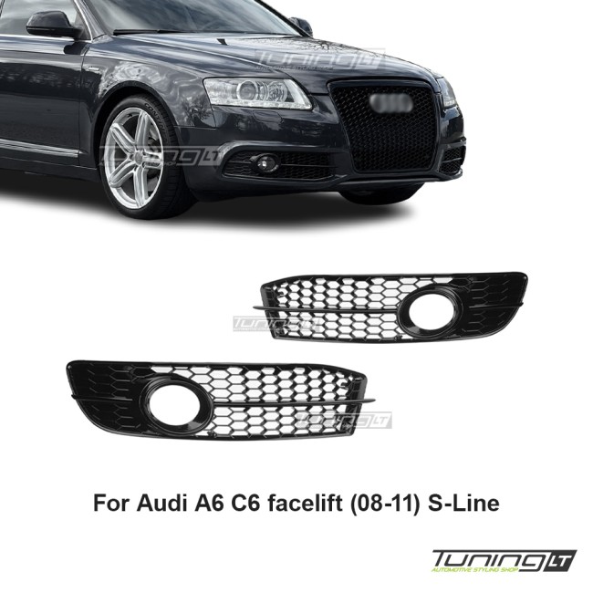 RS look Priešrūkinių Grotelės, komplektas skirtas Audi A6 C6 S-Line facelift (08-11)