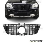 GT R Panamericana išvaizdos Priekinės Grotelės skirtos Mercedes ML W164 facelift (08-11), juodos blizgios