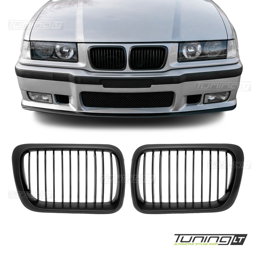 For BMW E36 M3 style facelift front kidney grille, black