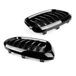 Priekinės Grotelės, komplektas skirtas BMW G01 X3 / G02 X4 (18-21), juodos blizgios