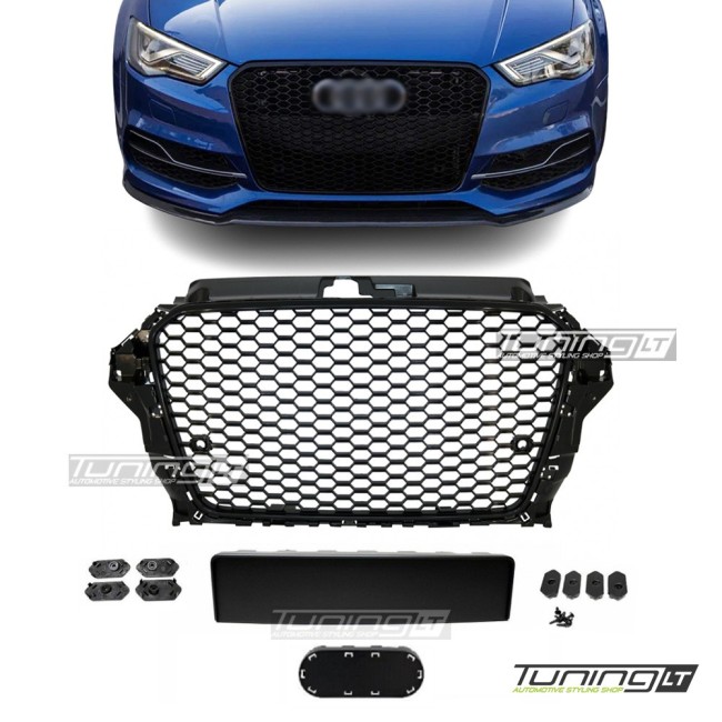 RS išvaizdos priekinės grotelės skirtos Audi A3 8V / S3 8V (12-16) RS išvaizdos priekinės grotelės skirtos Audi A3 8V / S3 8V (12-16)