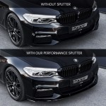 Performance priekinis pažeminimas skirtas BMW G30 / G31 (17-20) M-Pack, blizgus juodas