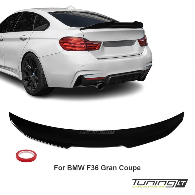 PSM style Bagažinės Spoileris skirtas BMW F36 Gran Coupe, juodas blizgus PSM style Bagažinės Spoileris skirtas BMW F36 Gran Coupe, juodas blizgus
