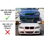 Priekinis Pažeminimas skirtas BMW E90 / E91 PRE-LCI (05-08) su M Sport bamperiu, juodas blizgus
