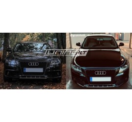RS-style front grille for Audi A4 B8 (08-12), glossy black