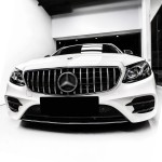 Priekinės Grotelės skirtos Mercedes W213 / S213 / C238 / A238, juodos + chromuotos