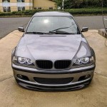 CSL style Front Bumper Lip Spoiler for BMW E46 with M-Tech bumper, glossy black
