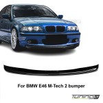 CSL style Front Bumper Lip Spoiler for BMW E46 with M-Tech bumper, glossy black