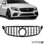 Panamericana GT išvaizdos Priekinės Grotelės, skirtos Mercedes-Benz W205 / S205 / C205 facelift (19-21), juodos blizgios