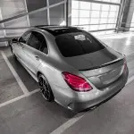 Trunk spoiler for Mercedes W205, glossy black (14-21)