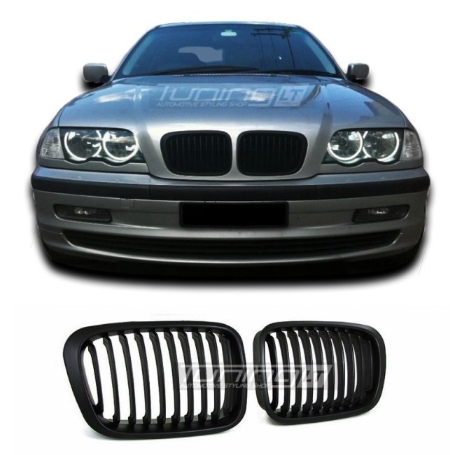 For BMW E46 sedan / touring / compact kidney grille, black