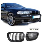 For BMW E46 coupe / cabrio front kidney grille, glossy black