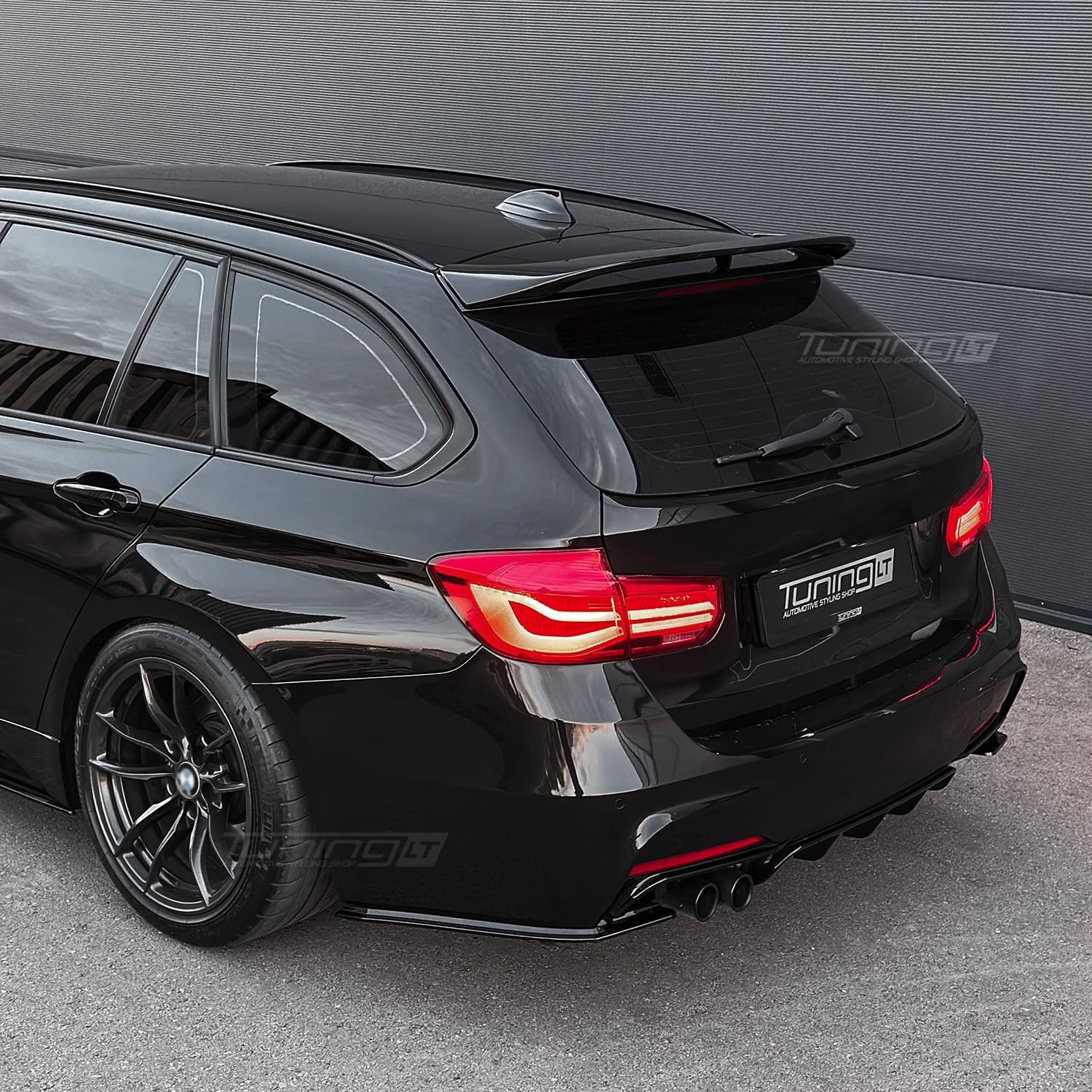 F30 F31 BMW 3 Series Rear Bumper Lip Diffuser Side Splitters Kit - Carbon Fiber Look For 316i 318i 320i 325i 330i Sedan M Sport (2011-2019)