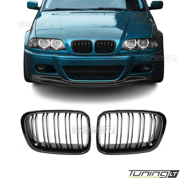 For BMW E46 sedan / touring Performance front grille, black