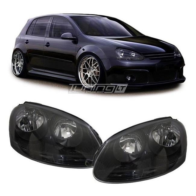 Headlights for VW Golf MK5, black / smoked