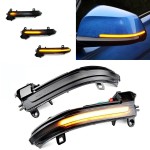 LED veidrodėlių posūkių komplektas tinkantis BMW F30 / F31 / F34, juodi dinaminiai