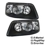 Priekiniai žibintai, komplektas skirtas VW T5 (03-09), juodi
