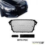 RS-design Front Grille for Audi A4 B8.5 / S4 B8.5 (12-15) with PDC, glossy black